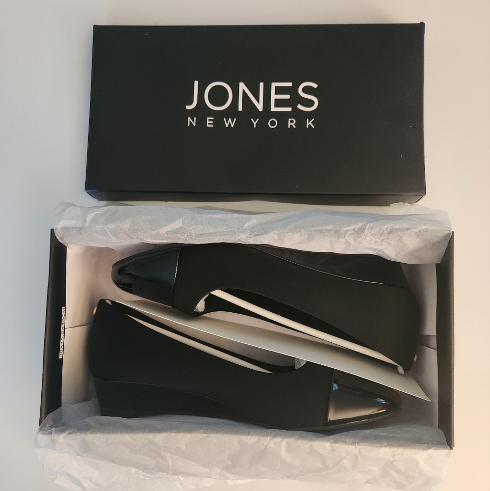 NWT Jones New York Women's Junelle Cap Toe Wedge Flats-Size 8